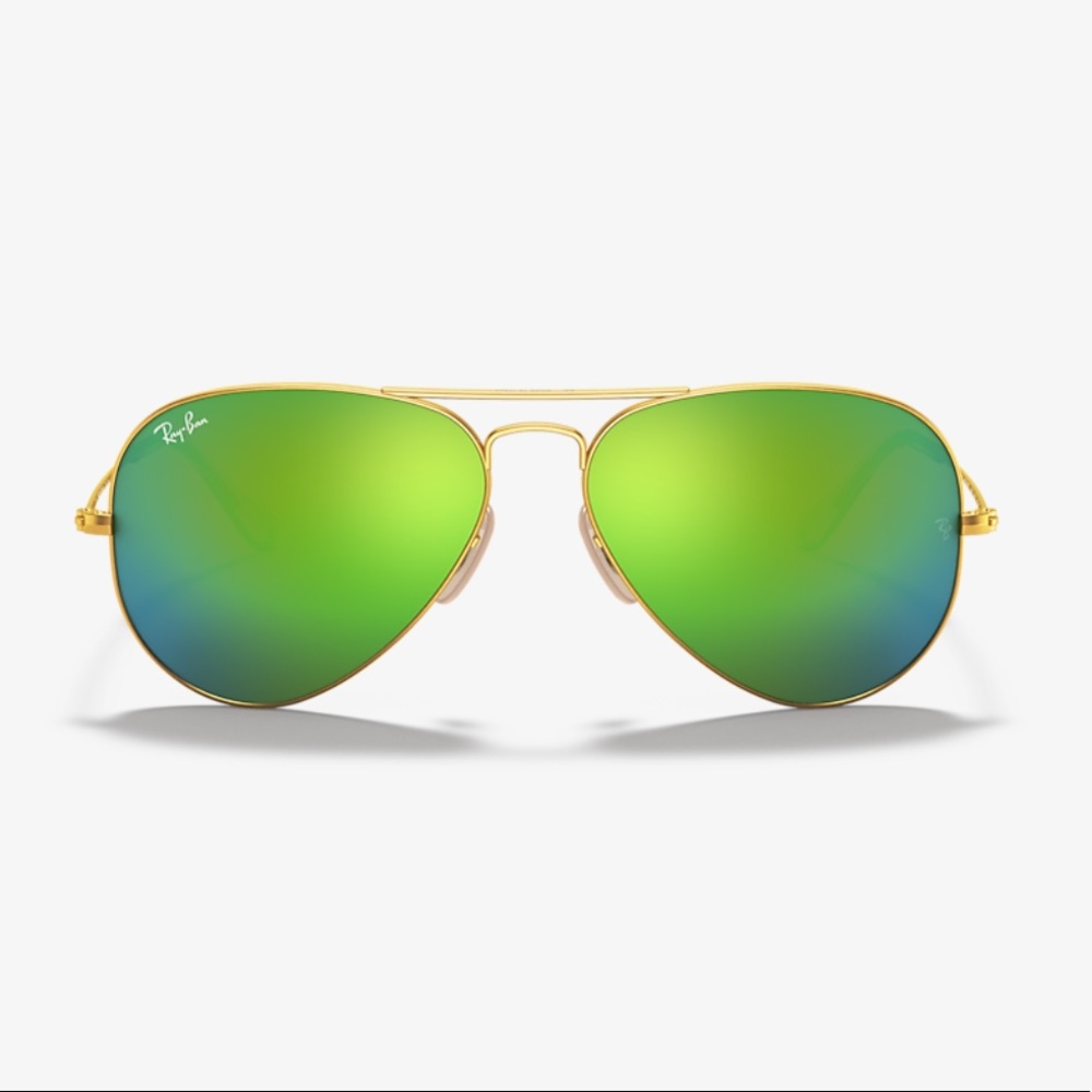 Ray-Ban 3025 Aviator Green Flash Mirror Lenses - Picture 2 of 9